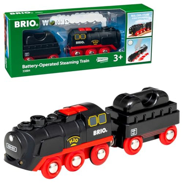 BRIO World 33884 Batterie-Dampflok mit Wassertank - Lokomotive Eisenbahn mit echtem kühlen Dampf und Wasserbehälter zum Nachfüllen - Empfohlen ab 3 Jahren im Sale